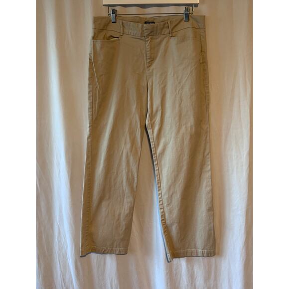 IZOD Petite Women’s 12P Khaki Straight Leg Pants - Picture 1 of 8